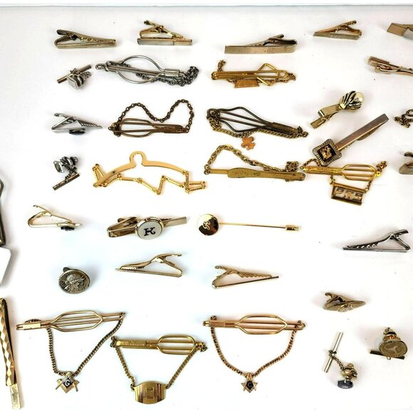 Mens Accessories Lot of Tie Bars, Tie Tacks, Money Clips, Cuff Links JH1354 - Picture 2 of 8